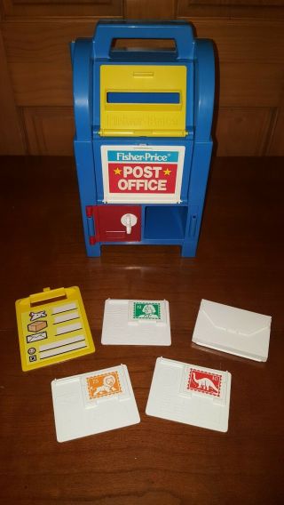 Fisher Price Vintage Postal Post Office Mailbox & Accessories 1989 2020