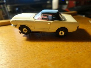 Vintage Aurora Tjet Ho Slot Car Mustang Coupe Snow White