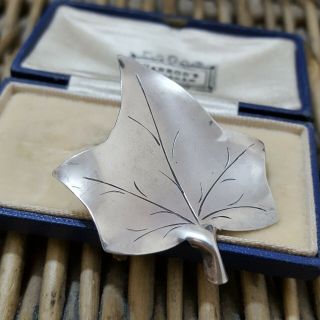 Stuart Nye Vintage Sterling Silver Brooch,  Maple Leaf,  Handmade,  1960s