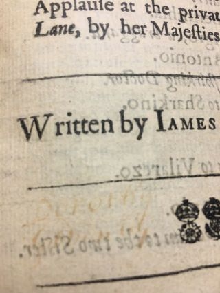 The Maides Revenge A Tragedy Written by James Shirley 1639 (First Edition?) 12