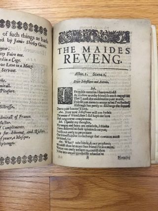 The Maides Revenge A Tragedy Written by James Shirley 1639 (First Edition?) 2