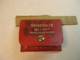 Vintage Starrett Machinist Tools S 830 F Small Hole 5 - Piece Gage Set. 4