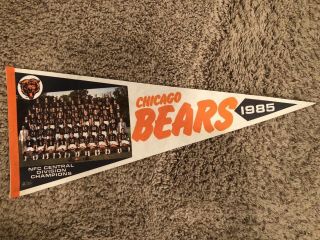 1985 Chicago Bears Bowl Champs Nfl Vintage Pennant.