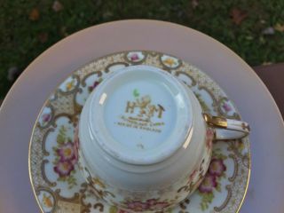 3 Piece Set Vintage Fine China Tea Cup Saucer Dessert Plate PEACH England Norita 6