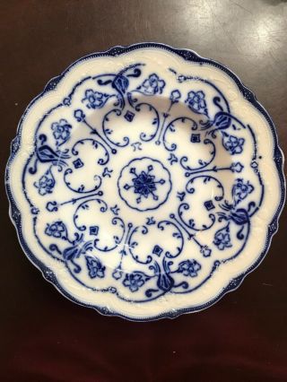 Vintage Conway Flow Blue Plate Wharf Pottery England 9 "