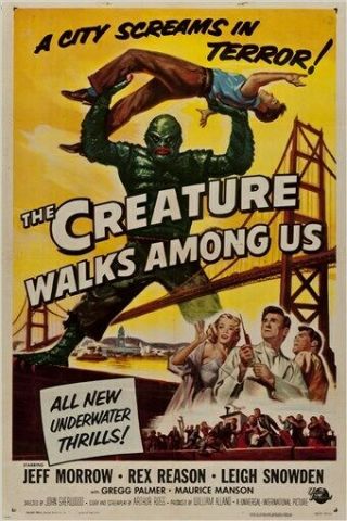 Vintage Horror Movie Poster The Creature Walks Among Us 1956 24x36 Hot