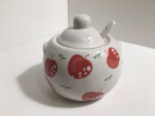 Vintage Cherry Jam Pot Sugar Bowl With Spoon Just For You