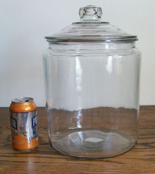 Large Vintage Glass Apothecary Candy Cookie Jar 14 " Tall X 10 " W/ Lid - 9 Lbs.