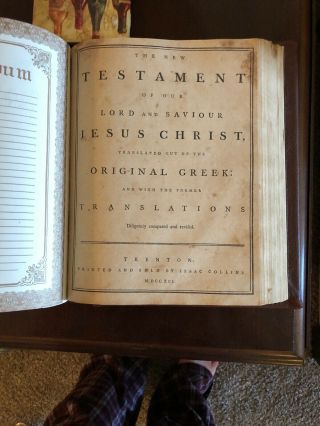 Restored 1791 Isaac Collins Bible,  First Addition 7