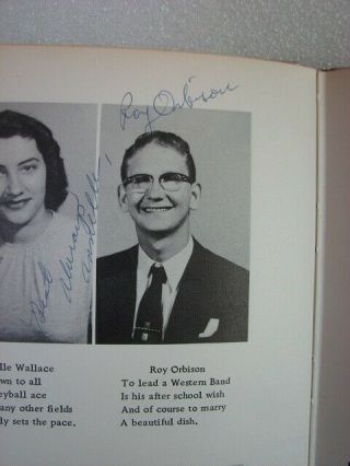 The Wildcat 1954 Yearbook Wink High School,  Wink Texas Roy Orbison SIGNED 3