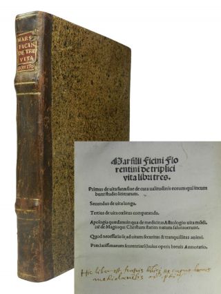1501 Marsilio Ficino : De Triplici Vita Libri Tres [the Three Books On Life]