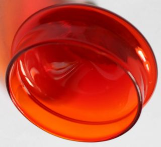 Vintage Ruby Red Mid Century Italian Empoli Glass Lidded Bon Bon Jar Apothecary 4
