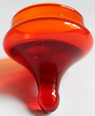 Vintage Ruby Red Mid Century Italian Empoli Glass Lidded Bon Bon Jar Apothecary 5