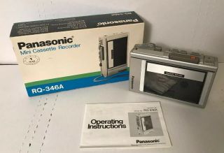 Vintage Panasonic Model Rq - 346a Handheld Portable Cassette Tape Recorder,  Player