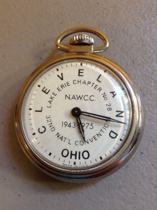 Vintage Ohio N.  A.  W.  C.  C.  Lake Erie Chapter No.  28 Wind Up Pocket Watch