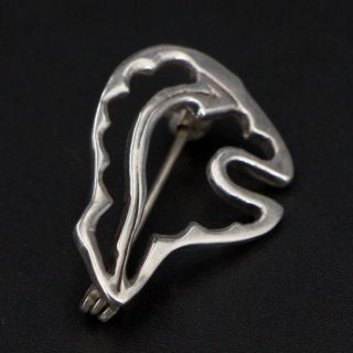 VTG Sterling Silver - NAVAJO ZUNI Fetish Bear Brooch Pin - 2.  5g 2