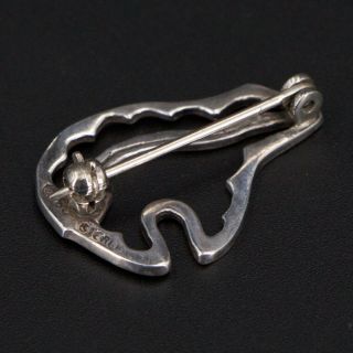 VTG Sterling Silver - NAVAJO ZUNI Fetish Bear Brooch Pin - 2.  5g 5