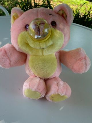 Vintage Playskool Nosy Bear.  Pink And Yellow With Stars And Butterflies