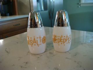 Vtg Corelle Corning Ware Pyrex Butterfly Salt Pepper Shakers Gold Grt Shape