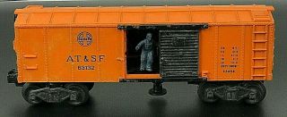 Lionel Postwar 3464 O Scale At&sf Santa Fe Operating Box Car Complete Vintage