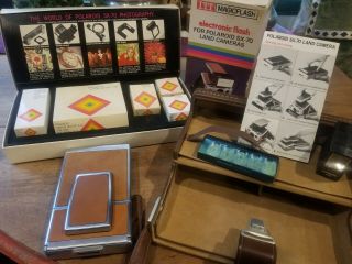 Polaroid Sx - 70 Land Camera  With Case,  Flash,  Accessories Kit,  Boxes