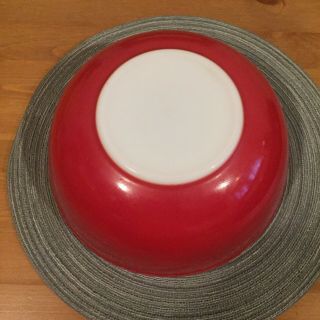 RARE Vintage Pyrex RED 404 4 QT.  Quart Primary Mixing Bowl Dish VTG 3