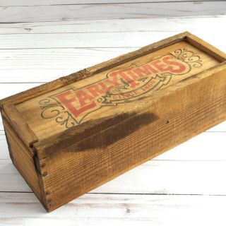 Early Times Whiskey Wood Box Antique Vintage Rustic Decor Liquor Collectible