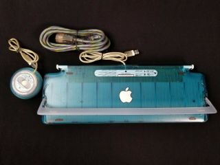Apple iMac USB Keyboard - Mouse - Power Cord set | Bondi Blue | Vintage Grade A 2