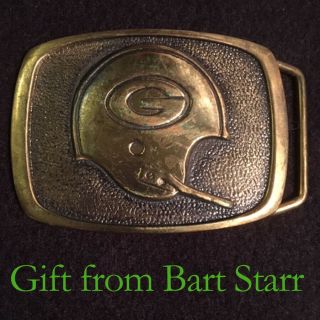 Rare Vintage Nfl Green Bay Packer Brass Belt Buckle 1978 Bts - A Bart Starr Gift