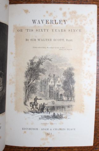 1871 The Waverley Novels Sir Walter SCOTT Centenary Edition 25 Volumes Leather 10
