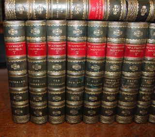 1871 The Waverley Novels Sir Walter SCOTT Centenary Edition 25 Volumes Leather 2