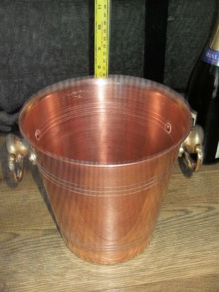 VINTAGE FRENCH VILLEDIEU COPPER CHAMPAGNE WINE COOLER ICE BUCKET CONDITIO 4
