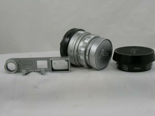 . Leitz Summicron Rigid 5cm 1:2 Lens M Mt W/hood/caps/eye Goggles/ Cleaned/nice