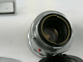 . Leitz Summicron Rigid 5cm 1:2 Lens M Mt W/Hood/Caps/Eye Goggles/ Cleaned/Nice 5