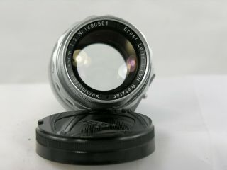 . Leitz Summicron Rigid 5cm 1:2 Lens M Mt W/Hood/Caps/Eye Goggles/ Cleaned/Nice 6