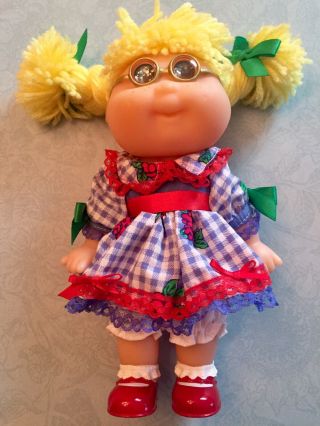 Cabbage Patch Kid 8 " Norma Jean Doll Yellow Hair Glasses Vintage 1997 Ships