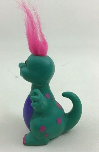 Vintage Russ Troll Dinosaur Hatchling PVC Figure 1990s Purple Pink Green Dragon 2