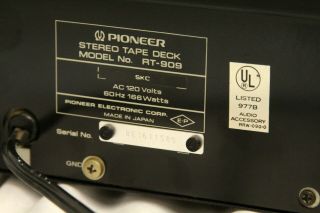Pioneer RT - 909 Reel To Reel Guaranteed 10