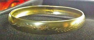 Vintage Jewelry 12 Kt Gold Filled W E H Bangle Bracelet Narrow