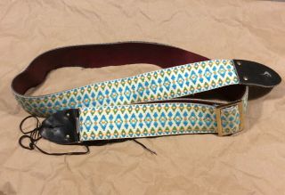 Vintage Guitar Strap Leather And Cloth