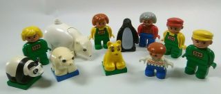 11 Vintage Lego Duplo Figures Polar Bear Panda Tiger Cub Penguin People