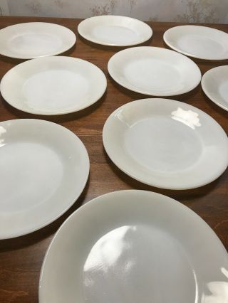 Set Of 9 Vintage Fire King Ivory Off White Oven Ware 9 " Dinner Plates