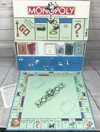 Vintage Monopoly Board Game 1985 Contents 100 Complete -