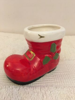 Vintage Lefton Santa Boot Porcelain Made In Japan May Be Toothpick Holder Small