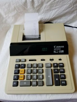 Canon Mp 250 2 - Color Heavy Duty Printing Calculator Adding Machine Vintage