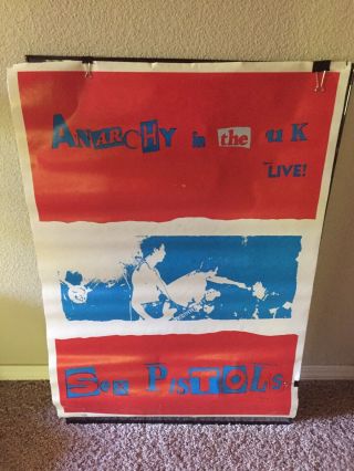 Sex Pistols Sid Vicious Vintage Poster Anarchy In The U.  K.  Rare