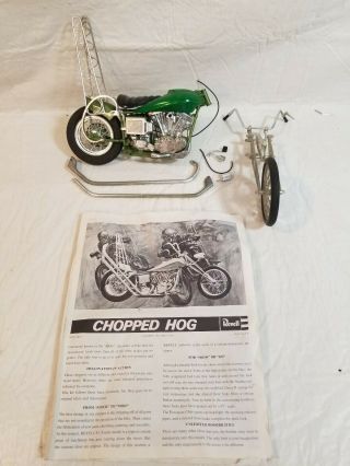 Vintage 1968 Revell Harley Chopped Hog Motorcycle Chopper 1/8 Model Kit 12 "