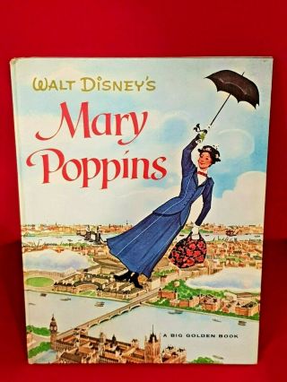 Mary Poppins - 1964 A Big Golden Book - Walt Disney Vintage