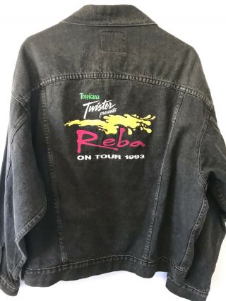 Reba Mcentire On Tour Vintage Country 1993 Mens Xl Black Jean Jacket Big Smith