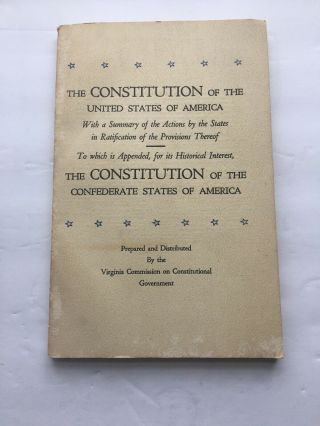 1964 The Constitution Of The United States Of America W/ Confederate (paperback)